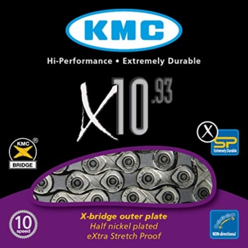 Fahrradkette KMC X 10 – 93, silber/ grau - 