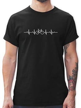Andere Fahrzeuge - Herzschlag Fahrrad - L - Schwarz - Tshirt mit Fahrrad - L190 - Tshirt Herren und Männer T-Shirts - 1