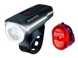 Sigma Sport LED Fahrradbeleuchtung-Set AURA 60 USB/NUGGET II, Frontlicht und Rücklicht, StVZO Zulassung, Akku wiederaufladbar, wasserdicht - 1