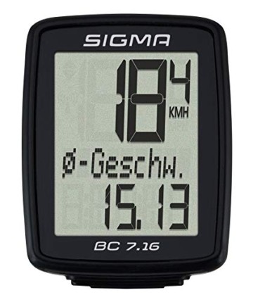 Sigma Sport Sigma BC 7.16 Fahrradcomputer, Schwarz, One size - 1