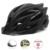 Fahrradhelm für Erwachsene, verstellbare leichte Fahrradhelme für Männer und Frauen, Rennrad- und Mountainbike-Helm mit abnehmbarem Visier und LED-Rücklicht (Schwarz) - 3