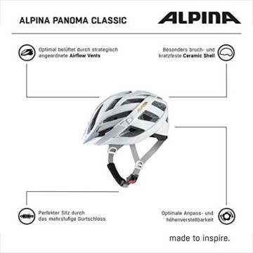 ALPINA PANOMA CLASSIC Fahrradhelm, Unisex – Erwachsene, white-prosecco, 52-57 - 4