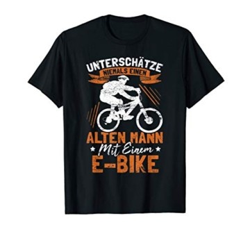 Herren Unterschätze niemals einen alten Mann - Lustiges E Bike T-Shirt - 1
