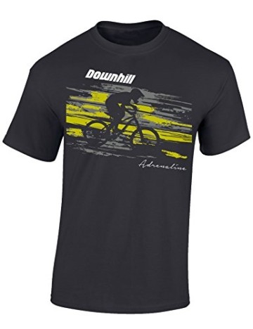 Kinder T-Shirt: Downhill Adrenaline - Fahrrad Geschenk-e Jungen & Mädchen - Radfahrer-in Mountain Bike MTB BMX Roller Rad Outdoor Junge Kind - Verkehr Schule Sport Trikot Geburtstag (152) - 1