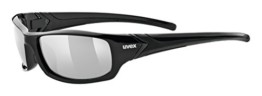 uvex Unisex – Erwachsene, sportstyle 211 Sportbrille, black/litemirror silver, one size - 1