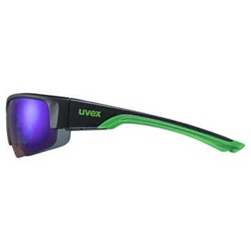 uvex Unisex – Erwachsene, sportstyle 215 Sportbrille, black mat green/green, one size - 3