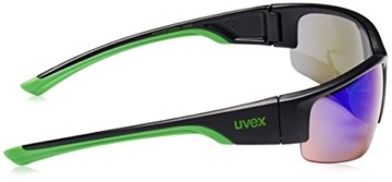 uvex Unisex – Erwachsene, sportstyle 215 Sportbrille, black mat green/green, one size - 6
