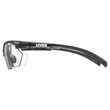 uvex Unisex – Erwachsene, sportstyle 802 V small Sportbrille, selbsttönend, schmale Passform, black mat/smoke, one size - 3