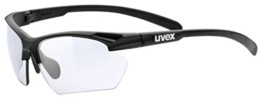 uvex Unisex – Erwachsene, sportstyle 802 V small Sportbrille, selbsttönend, schmale Passform, black mat/smoke, one size - 1
