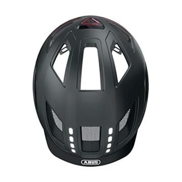 ABUS Fahrradhelm mit Licht - Hyban 2.0 LED - Kopfschutz mit Vorder- und Rücklicht - robuste Hartschale für Damen und Herren - Schwarz Matt, Größe M - 4