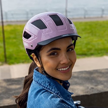ABUS Fahrradhelm mit Licht - Hyban 2.0 LED - Kopfschutz mit Vorder- und Rücklicht - robuste Hartschale für Damen und Herren - Schwarz Matt, Größe M - 5