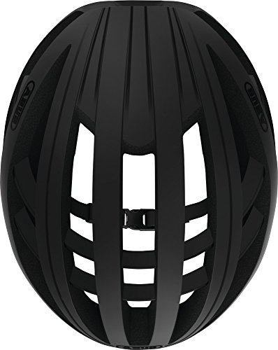 ABUS Rennradhelm Aventor - Fahrradhelm für professionellen Radsport - gute Ventilationseigenschaften - für Damen und Herren - Schwarz Matt, Größe M - 4