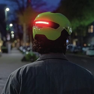 ABUS Urban Helm HUD-Y - magnetischer, aufladbaren LED-Lichtstreifen & Magnetverschluss - cooler Fahrradhelm für den Alltag - für Damen & Herren - Schwarz Matt, Größe M - 6