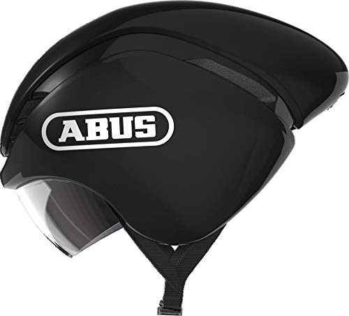ABUS Zeitfahrhelm GameChanger TT - Aerodynamischer Fahrradhelm mit optimalen Ventilationseigenschaften für Damen und Herren - Schwarz Glänzend, Größe L​ - 1