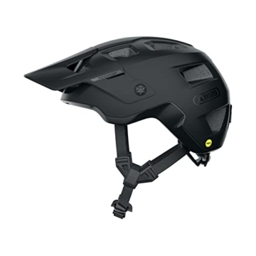ABUS MTB-Helm MoDrop MIPS - robuster Fahrradhelm mit Aufprallschutz für Mountainbiker - individuelle Passform - für Damen und Herren - Schwarz Matt, L - 1
