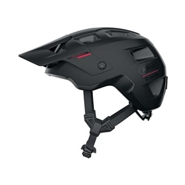 ABUS MTB-Helm MoDrop QUIN - smarter Fahrradhelm mit Bluetooth®, Crash-Erkennung & SOS-Alarm-System für Mountainbiker - für Damen und Herren - Schwarz Matt, M - 1