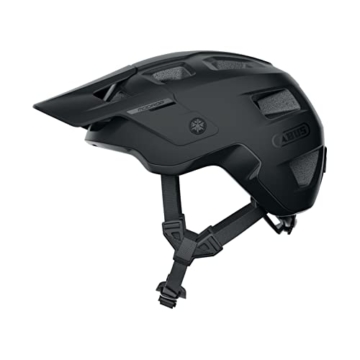 ABUS MTB-Helm MoDrop - robuster Fahrradhelm mit guter Belüftung für Mountainbiker - individuelle Passform - für Damen und Herren - Schwarz Matt, S - 1