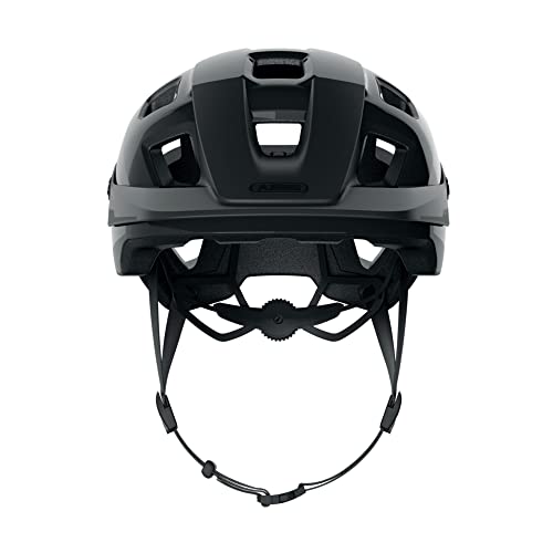 ABUS MTB-Helm MoTrip - robuster Fahrradhelm mit höhenverstellbarem Visier für Mountainbiker - individuelle Passform - für Damen und Herren - Schwarz Glänzend, L - 2