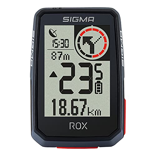 SIGMA SPORT ROX 2.0 Black | Fahrradcomputer kabellos GPS & Navigation inkl. GPS Halterung | Outdoor GPS Navigation für pures Fahrvergnügen, Schwarz, 44,9 x 73,6 x 18,4 mm - 1